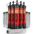 5 High-Capacity Emergency Water Straws - Lightweight & Reusable | 1800-Gallon Filters for Camping & Survival