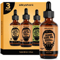 SilkyShark Beard Oil (3 Pack, 90ml), Beard Growth & Conditioning Oil for Men, Hydrating Beard Moisturizer for Grooming & Care, Sandalwood, Cedarwood, Sweet Orange Scents