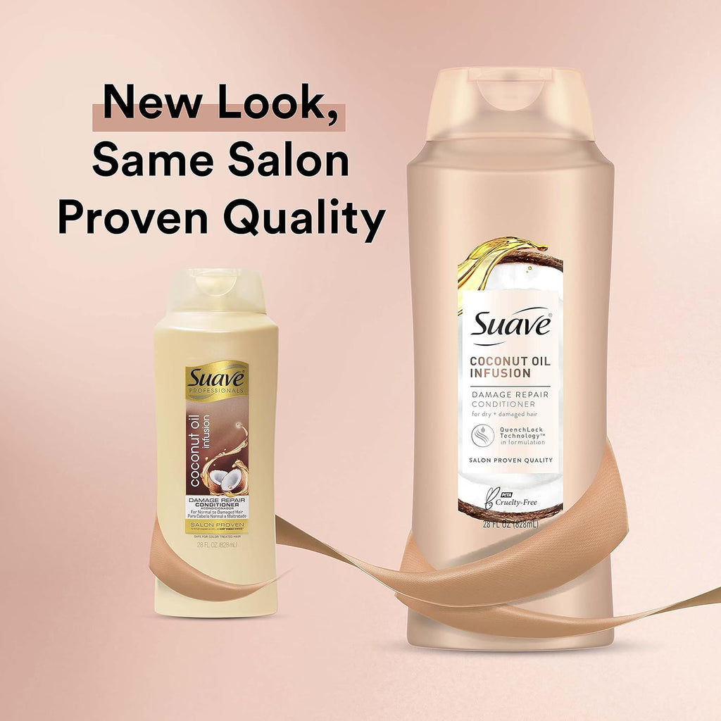 Suave Professionals Repairing Conditioner - Coconut Oil Infusion for Soft, Smooth Hair | 28 oz