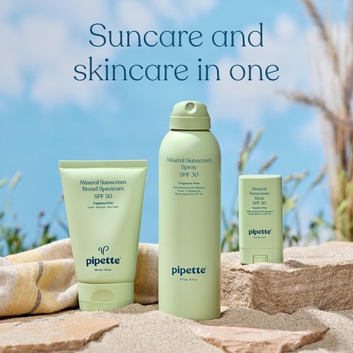 Pipette Baby Mineral Sunscreen Spray SPF 30 - Water-Resistant Non-Nano Zinc Oxide | 6 oz, Safe for Sensitive Skin