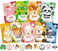 KONEUK 9 Pack Animal Face Masks Skincare for Kids, Bulk Sheet Hydrating Face Mask for Kids Skin Care, Collagen Face Mask for Teens Women, Valentines Day Gifts, Spa Party Gifts for Teen Girls