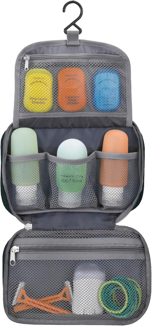 Travelon Compact Hanging Toiletry Kit - Organized Travel Solution | Durable & Lightweight Design