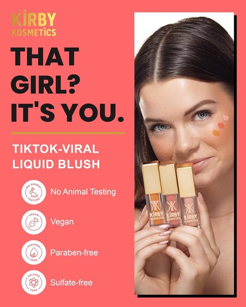 Konfident Liquid Blush - TikTok-Viral Natural Flush Cheek Color with Collagen & Glycerin for Radiant Glow - Vegan High-Pigment Makeup