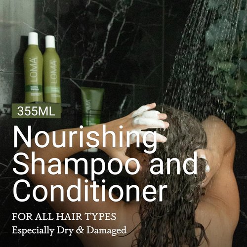 Loma Hair Care Nourishing Shampoo & Conditioner Duo - Hydrating Formula for Healthy Hair | 12 oz