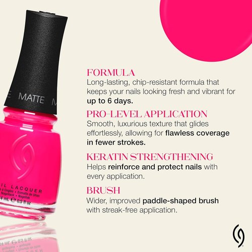 China Glaze CG Nail Lacquer - Rose Among Thorns Neon Hot Pink Polish | Quick Dry, Chip Resistant, 0.5 fl oz