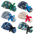 Scrub Caps Women Bouffant Scrub Caps, Adjustable Working Cap Ponytail Pouch Tie Back Shower Cap