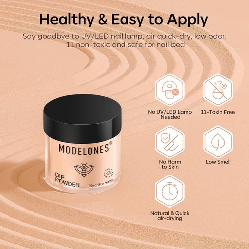 Modelones Dip Powder Nail Kit Starter, 20 Colors Pink Orange Dipping Powder Liquid Set Base&Top Activator for French Nail Art Salon DIY Kit