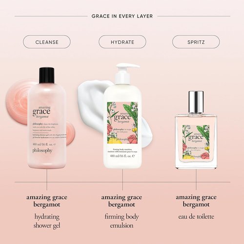 Philosophy Amazing Grace Firming Body Emulsion - Luxury Scented Lotion with Shea Butter - Fast Absorbing Hydration for All Skin Types