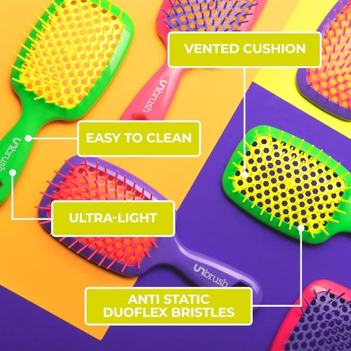 FHI Heat Detangling Brush - Pain-Free Brushing for All Hair Types | Durable DuoFlex Anti-Static Bristles
