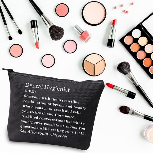 BDPWSS Dental Hygienist Makeup Bag Dental Assistant Graduation Gift Dental Hygienist Appreciation Gift New Dentist Gift Funny Dental Bag (DH definition bl2)