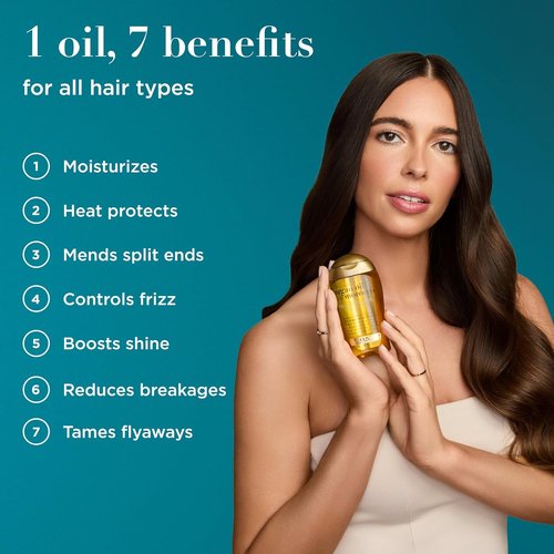 OGX Renewing Argan Oil of Morocco - Cold-Pressed Hair Treatment & Shine Oil | Moisturizing, 3.3 fl oz