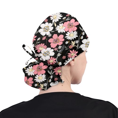GUOER Long Hair Working Caps for Women Scrub Caps Can Store Long Hair Caps One Size (LH12C)