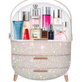 Ptesly Teen Girls Gift Makeup Organizer,Skincare Organizer Jewelry Storage,Cosmetics Storage and Display Case,Make Up Holders and Organizers for Countertop,Bathroom Organizer (Pearl White)