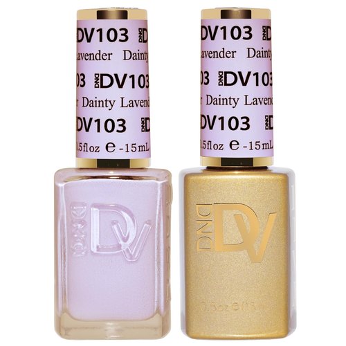 DND Gel Polish Coquette Collection - UV/LED Gel & Air Dry Nail Lacquer Duo | 103 Dainty Lavender, 0.5 Fl Oz