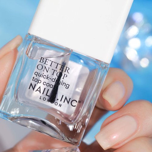 Nails Inc Better On Top, With Peptides, Glossy, Top Coat, High Shine, No Chip, Long Lasting, Quick Dry, Air Dry, Professional Manicure & Pedicure, Fingernails & Toenails, Vegan Nail Polish, 0.47 Fl Oz