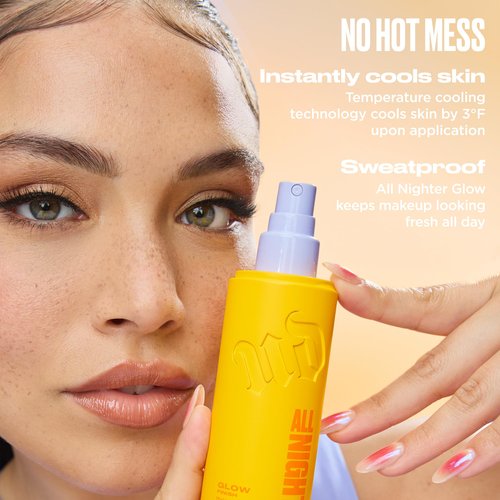 Urban Decay All Nighter Waterproof Makeup Setting Spray - Glass-Skin Glow Finish, Up to 24HR Wear, Dewy Facial Mist, Glow Foundation Face Primer, Smudge-Proof, Transfer-Resistant - 4 fl oz
