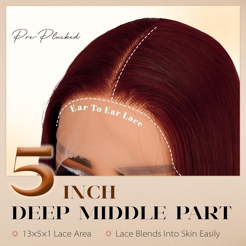 Burgundy Lace Front Wigs 30 Inch Wine Red Hair Wig Bug Red Synthetic Lace Front Wigs For Black Women (Burgundy 99j, 30 Inch)