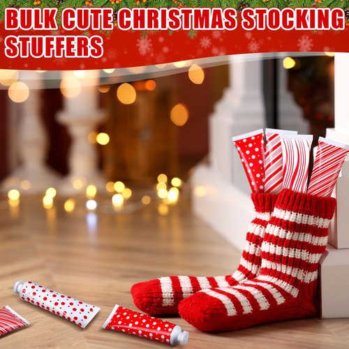 Dansib 30 Pcs Christmas Hand Cream Bulk Mini Hand Lotion Candy Cane Scented Peppermint Lotion Christmas Stocking Stuffers Bulk Holiday Gifts Employee Staff Teacher Appreciation Gifts for Coworkers