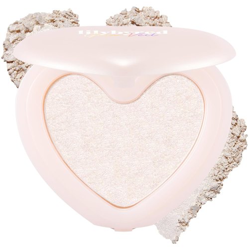 Lilybyred Luv Beam Glow Veil - Korean Heart-Shaped Highlighter for Radiant Glow, Silky & Buildable, 0.11 oz (03 Sugar Beam)
