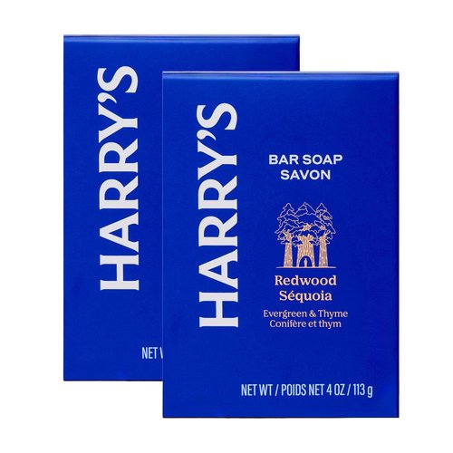 Harry's Bar Soap for Men - Redwood Scented Body Soap Bars | 4 oz, 2 Pack for Refreshing Cleanliness