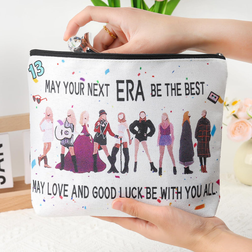 ZZLTAWS Singers Merch Makeup Bag, Music Loves Gifts Set Including 1 Makeup Bag, 1 Bracelets 1 Card 50Pcs Stickers, 8 Temporary Tattoos, Best Gifts for Girls Women and Music Fans