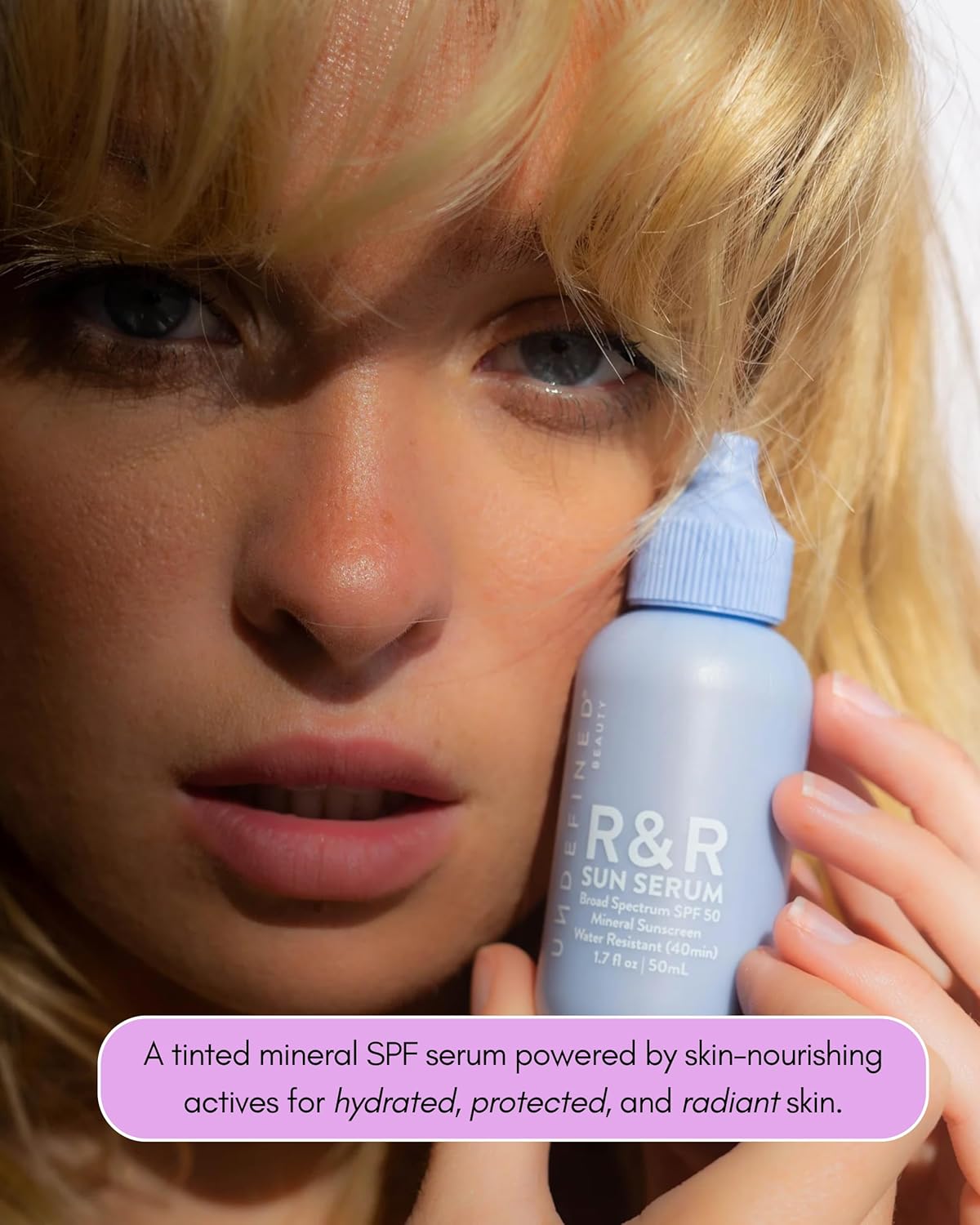 Undefined R&R Sun Serum SPF 50 - Mineral Sunscreen with Niacinamide & Blue Light Defense | Light Tint