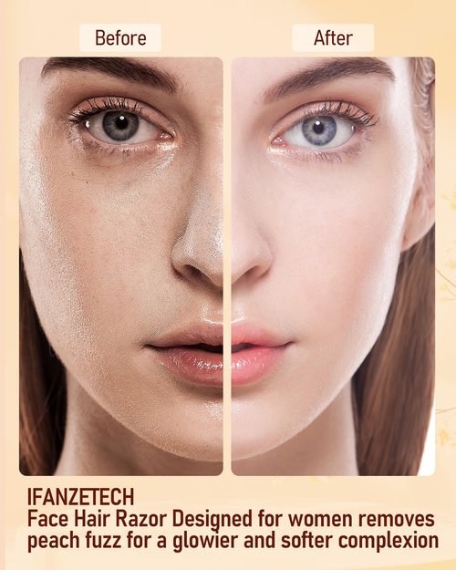 Eyebrow & Facial Hair Removal for Women: 2 in 1 Rechargeable Eyebrow Trimmer & Face Shaver, Painless Electric Facial Eye brow Razors Epilator with Built-in LED Light -Perfect for Face, Lips & Body