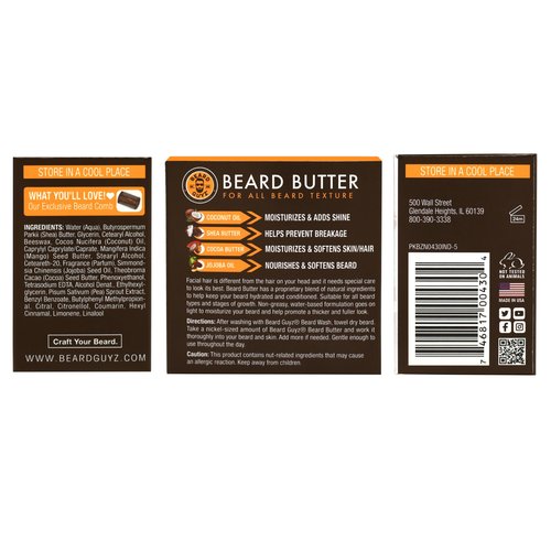 Beard Guyz Beard Butter – Moisturizing Beard Leave-In Conditioner and Softener for Men, Tames Frizz, Softens and Hydrates Facial Hair – 4 oz