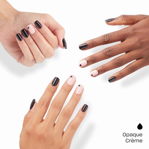 OPI On Point Press On Nails - Short Round & Squoval Accent Nail Art | 24 Count With Glue | Long-Lasting & Reusable