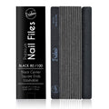 Professional Nail Files Black Washable Emery Boards 7 Inches Long Square End Serrated Edge 12 Fingernail Files Per Pack (80/100)