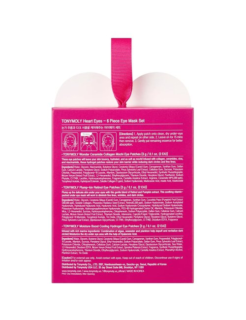 TONYMOLY Hydrogel Eye Mask Set - 6 Assorted Masks for Fine Lines, Dark Circles & Moisturizing | Collagen & Hyaluronic Acid