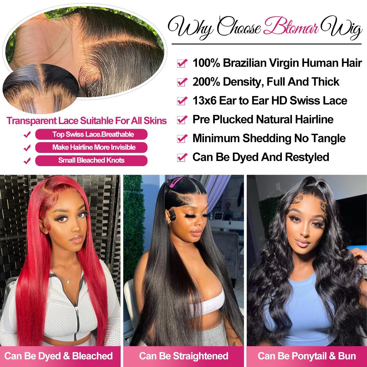 ZyBeidi Wig Human Hair Pre Plucked Pre Cut 8 Inch 180% Density 13x6 Blonde HD Transparent Lace Front Wigs Human Hair for Black Women