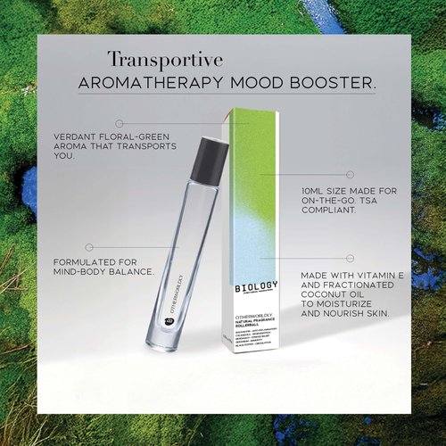 Biology Functional Fragrances Rollerball - Otherworldly - Balsam Fir, Magnolia & Black Pepper - Verdant Floral - 100% Natural Clean Perfume, 10ml