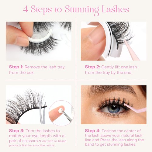 CALAILIS Self Adhesive Eyelashes Natural Look Wispy Press On Lashes No Glue Need Eyelashes 5 Pairs Reusable Cat Eye Self-adhesive False Lashes (C122)