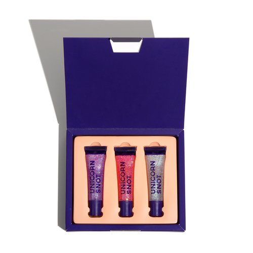 UNICORN SNOT Holographic Glitter Lip Gloss Gift Set - Sparkly & Shimmer Lips | Holographic Lip Gloss | Vegan & Cruelty Free 0.37fl oz 3-Pack