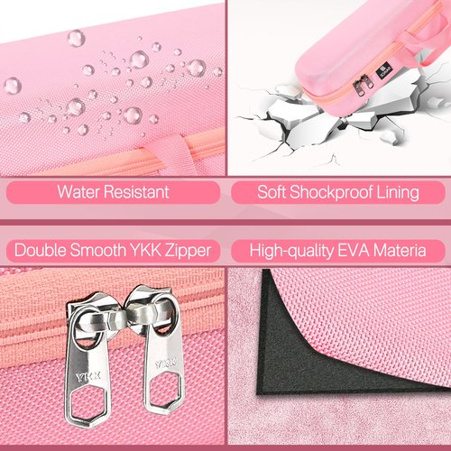 RAIACE Hard Carrying Case Compatible with dyson airstrait straightener, Travel Storage Bag. (for sale is case only) - Pink