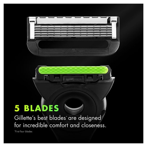 Gillette Labs Mens Razor with Exfoliating Bar, Shaving Kit for Men, Includes 1 Handle, 2 Razor Blade Refills, 1 Premium Magnetic Stand