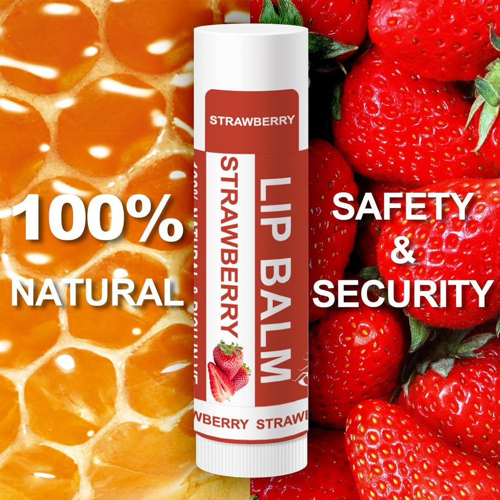 Yopela Natural Lip Balm 14 Pack | Moisturizing & Soothing with Vitamin E & Coconut Oil - 14 Flavors