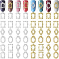 Pndeyo 3D Metal Nail Charms - Gothic Art Design, Gold & Silver Nail Jewels DIY Decoration for Women