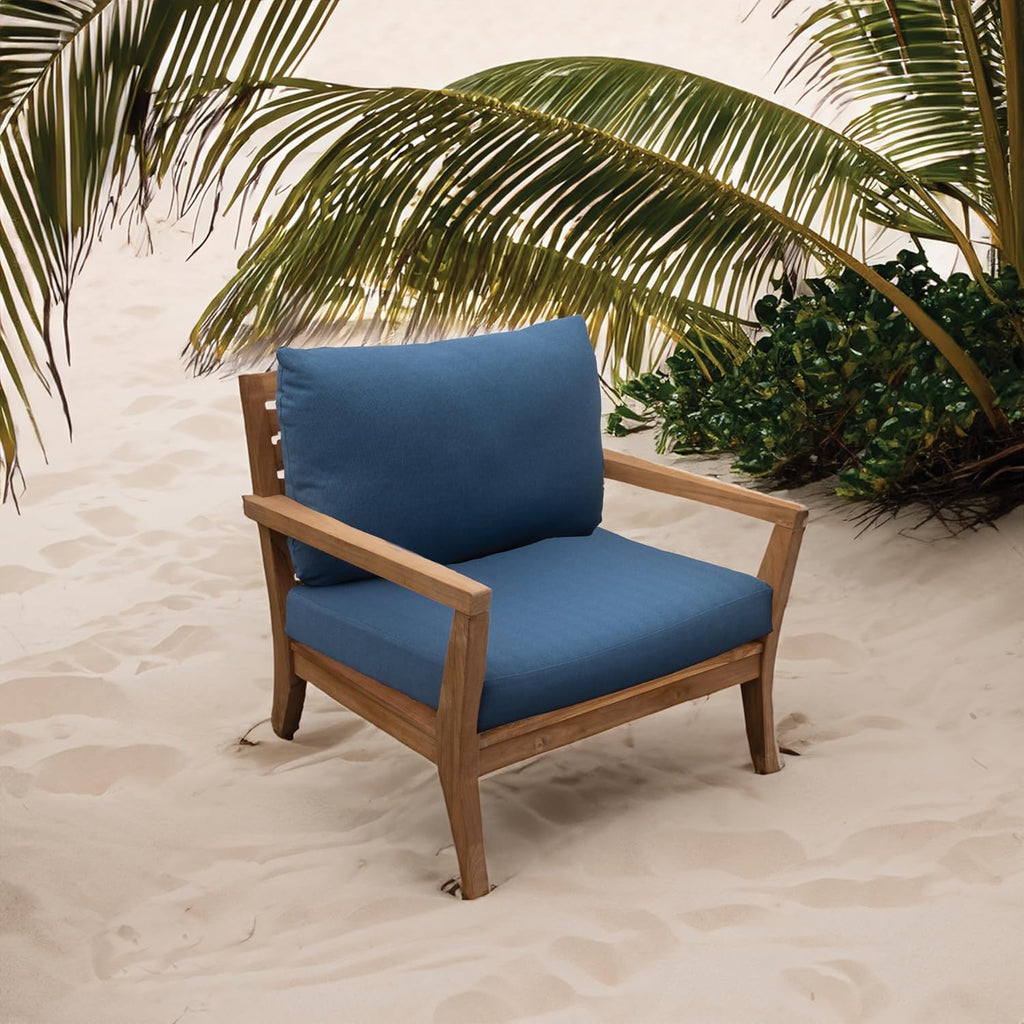 Tommy Bahama Outdoor Lounge Chair Cushion Set - Sunbrella® Fabric, Bamboo Bay Cobalt Color