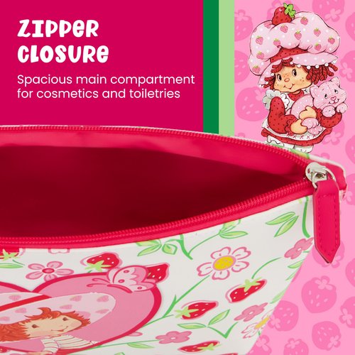 Concept One Strawberry Shortcake Women's Makeup Bag, Small Travel Cosmetic Zipper Pouch Organizer, Multi