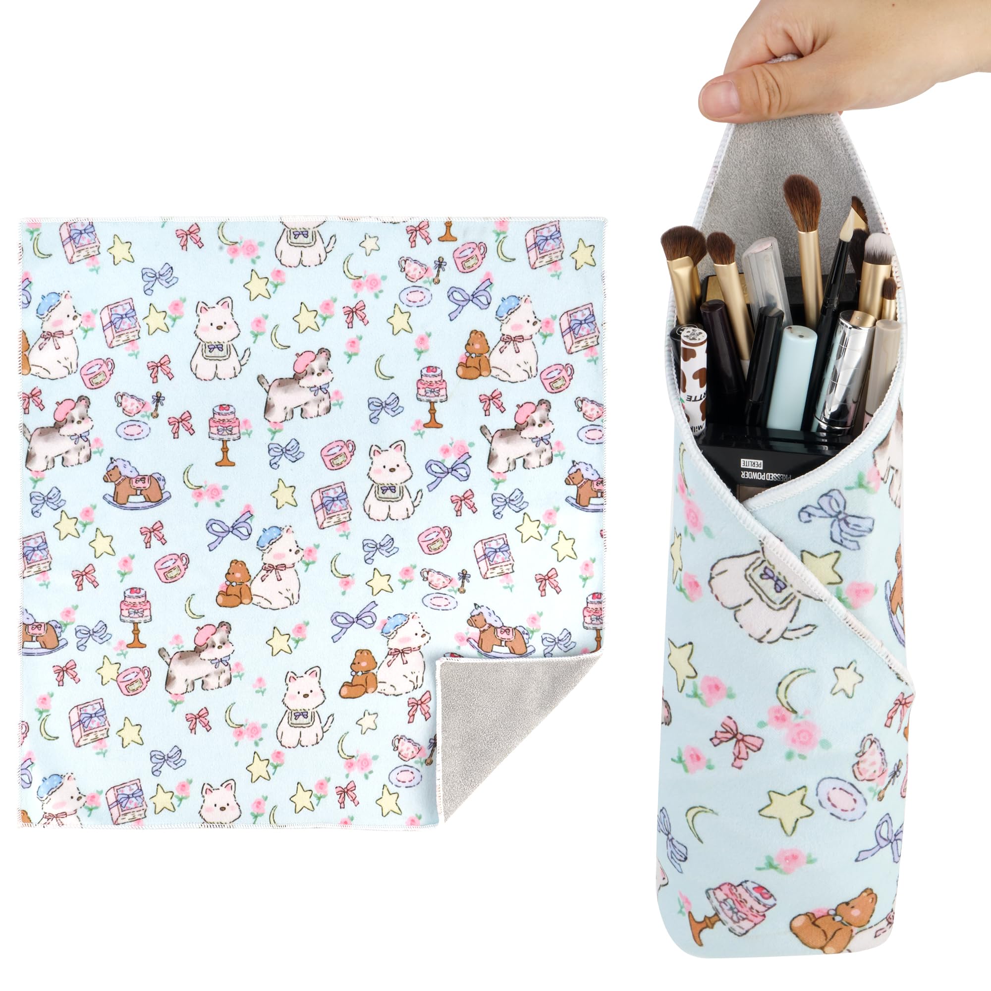 Walking Way Self-Adhesive Magic Cloth Makeup Bag, Portable Protective Cosmetic Pouch, Camera Lens Wrap, Stylish Travel Organizer for Beauty Essentials, Travel, Gifts & Daily Use