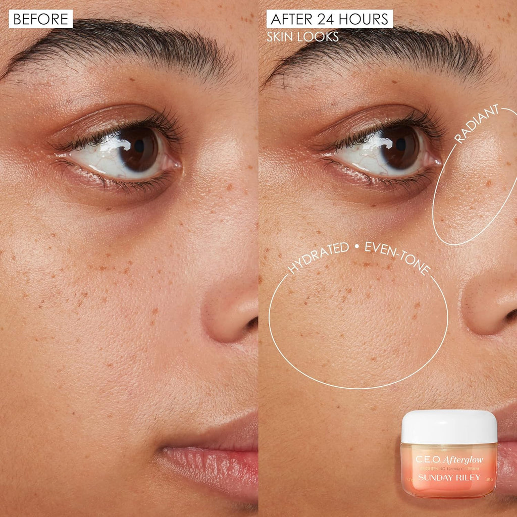 Sunday Riley C.E.O. Afterglow Vitamin C Cream - Brightening Face Moisturizer for Radiant Skin