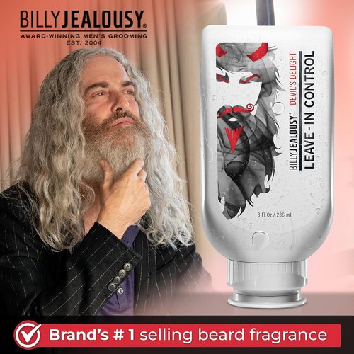 Billy Jealousy Beard Control Leave-In Conditioner - Softens Hair & Skin with Aloe & Jojoba Oil | Light Hold, Matte Finish