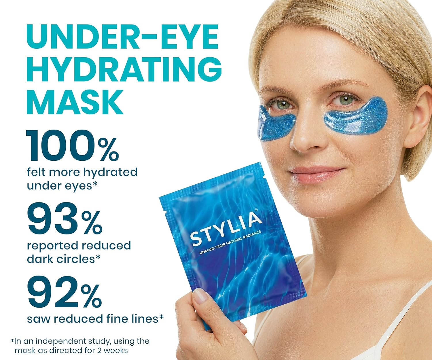 Stylia Under Eye Patches - Collagen & Vitamin C for Puffy Eyes | Hydrating & Firming Mask (30 Pairs)