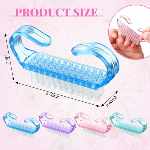 Patelai 48 Pcs Handle Grip Nail Brush Bulk Colorful Nail Scrubber Fingernail Brushes Hand Toes Cleaning Brushes Pedicure Scrubbing Tool for Men and Women, Multicolor Brush