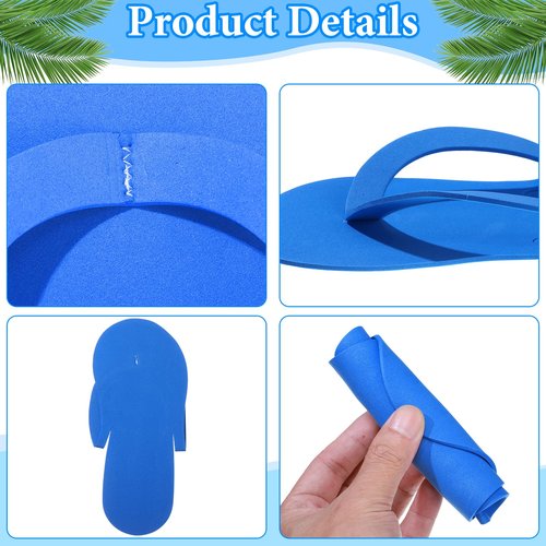 Janmercy 90 Pairs Pedicure Slippers for Guests Foam Disposable Flip Flops Pedicure Shoes Sandals Bulk for Women Spa Party Supplies, 6 Colors, 4. 53 x 10. 43 Inches(Multi Color)