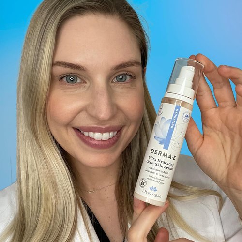 Derma E Ultra Hydrating Dewy Skin Serum - Moisturizing Anti-Aging Treatment with Squalane & Hyaluronic Acid, 2 FL Oz