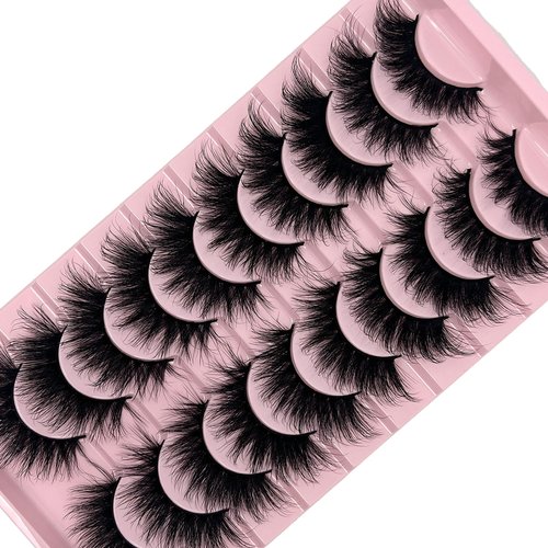 SISIYDY Mink Lashes Cat Eye Wispy Soft Faux Mink False Eyelashes Natural Look C Curl Full Strips Lashes Pack 18mm Long Dramatic 3D 8D Long Volume Thick Faux Mink Fake Eyelashes Bulk YH013