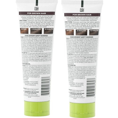 Garnier Nutrisse Color Reviver Hair Mask - Nourishing Cool Brown Formula, 4.2 Fl Oz | 2 Count